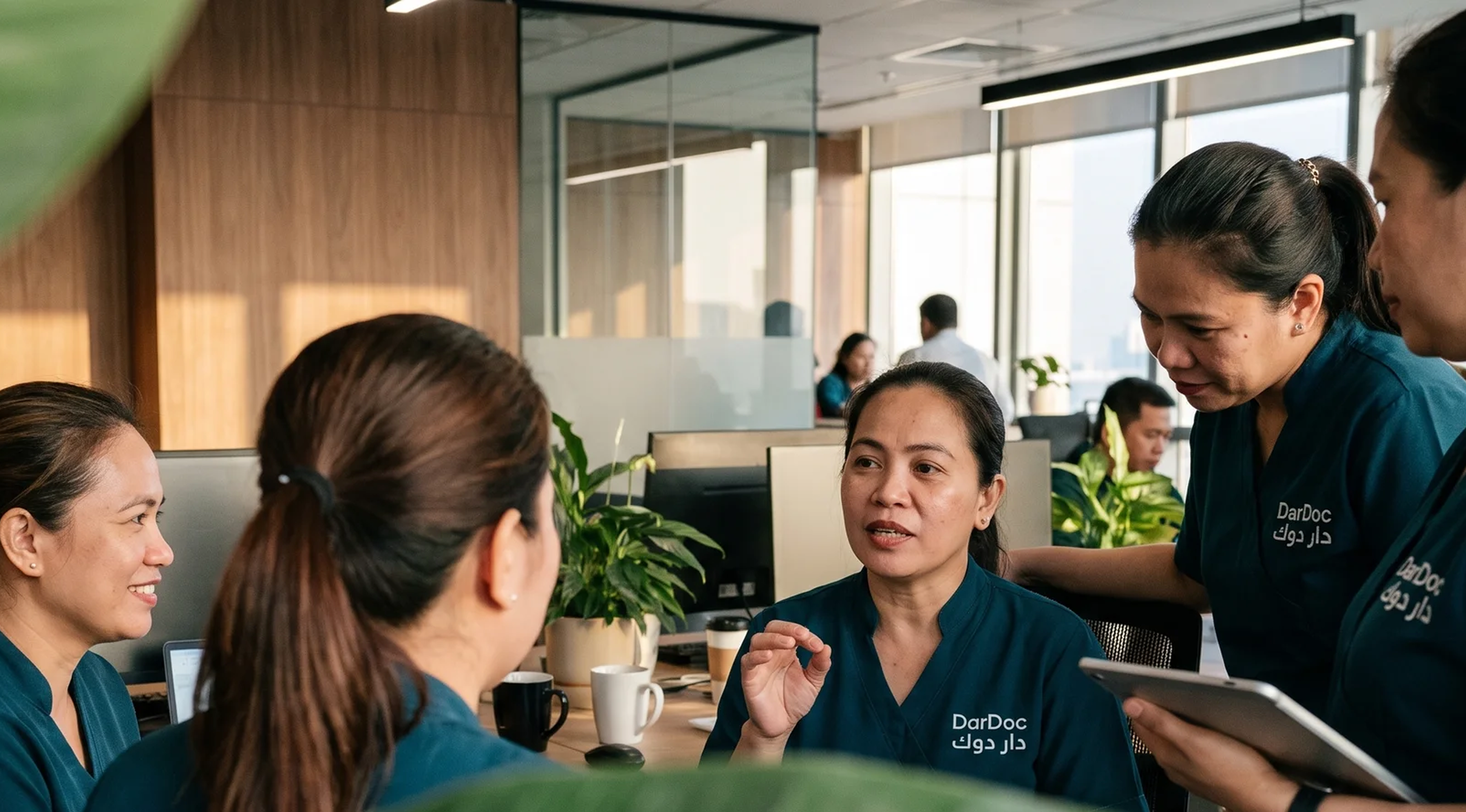 DarDoc caregiver team reviewing care operations